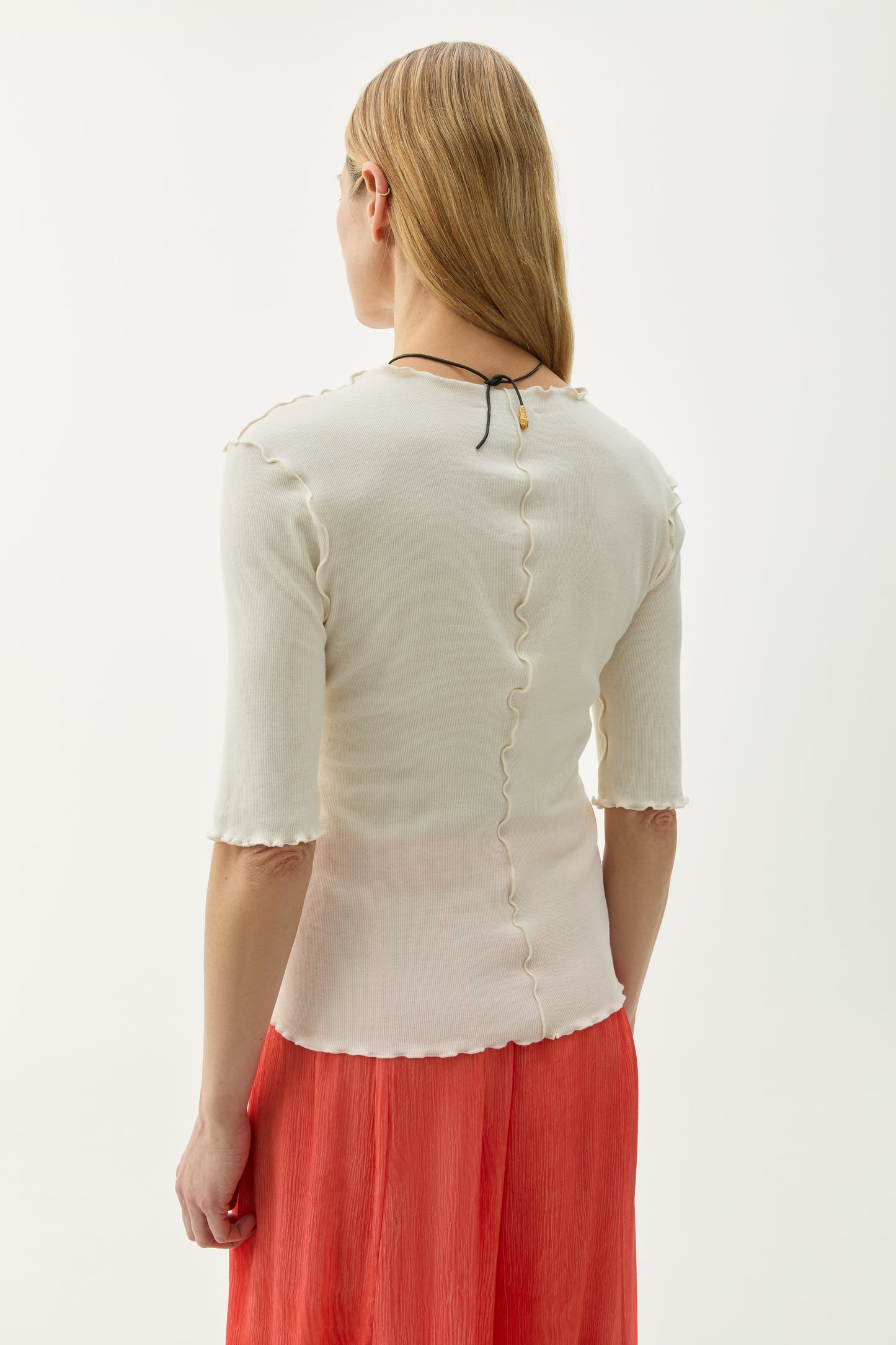 Samantha Rib Jersey Top, Off White