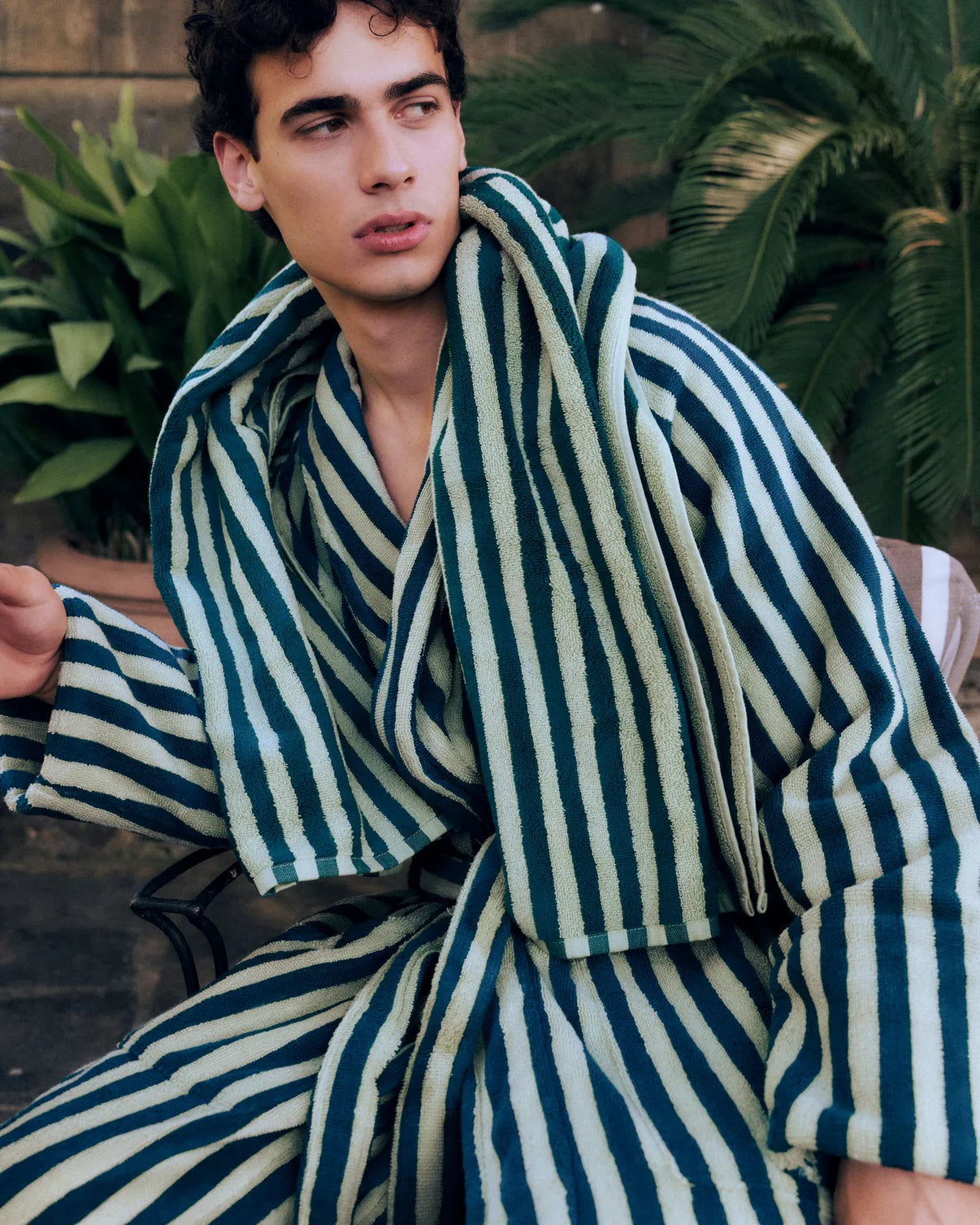 Naram Bathrobe, Seafoam & Deep Teal