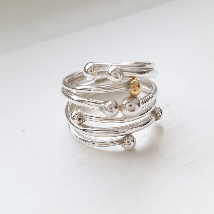 Lollos Silver Ring "Trassel", Guld