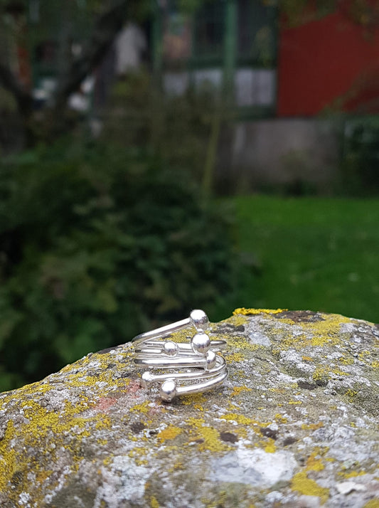 Lollos Silver Ring "Trassel"