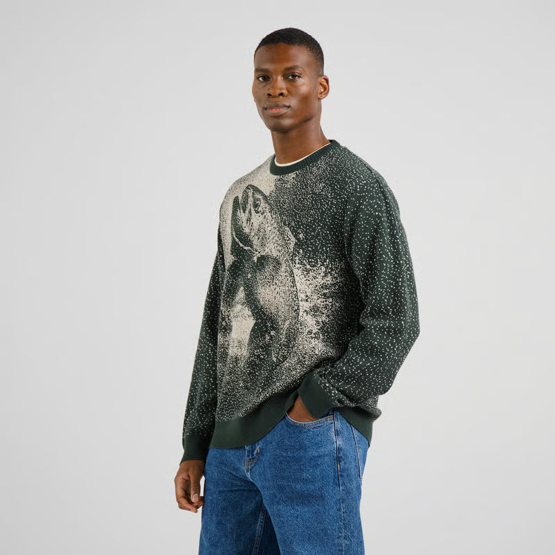 Sweater Mora Jumping Trout, Dark Green
