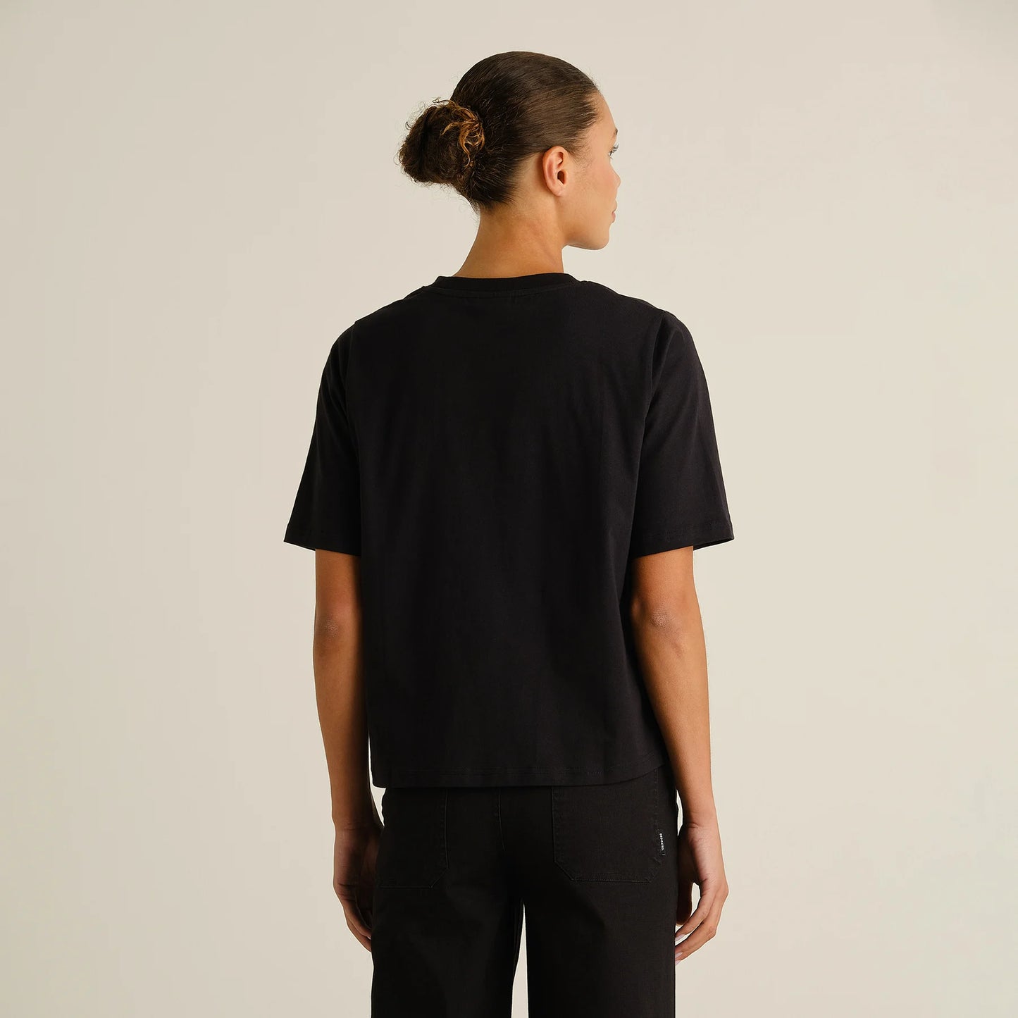 T-shirt Vadstena Painted Swans, Black
