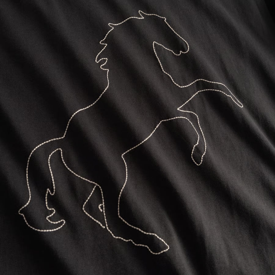 T-shirt Vadstena Wild Horse Stitch, Charcoal