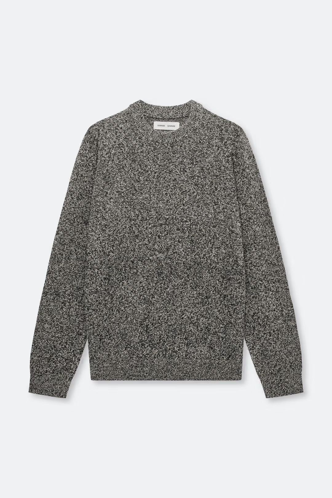 Isak Knit Sweater Black White Mel, Samsøe Samsøe