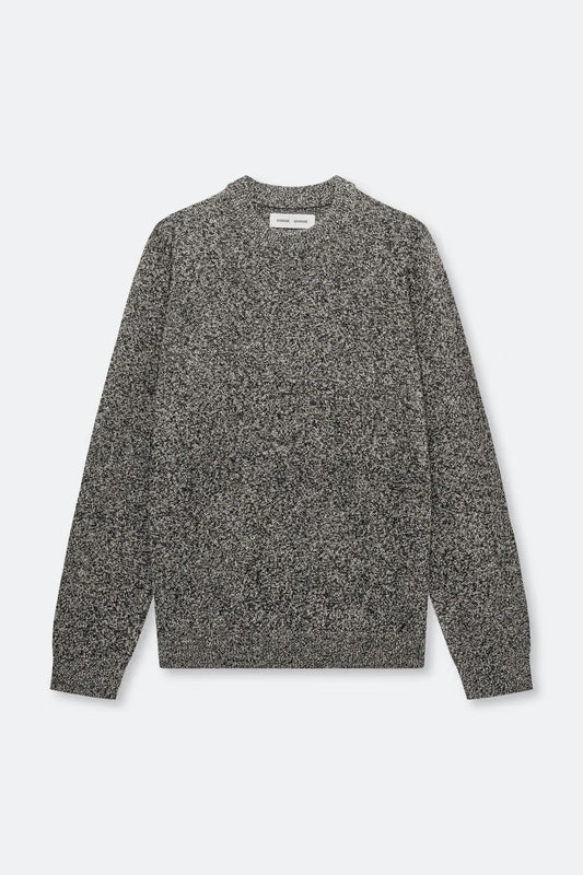 Isak Knit Sweater Black White Mel, Samsøe Samsøe