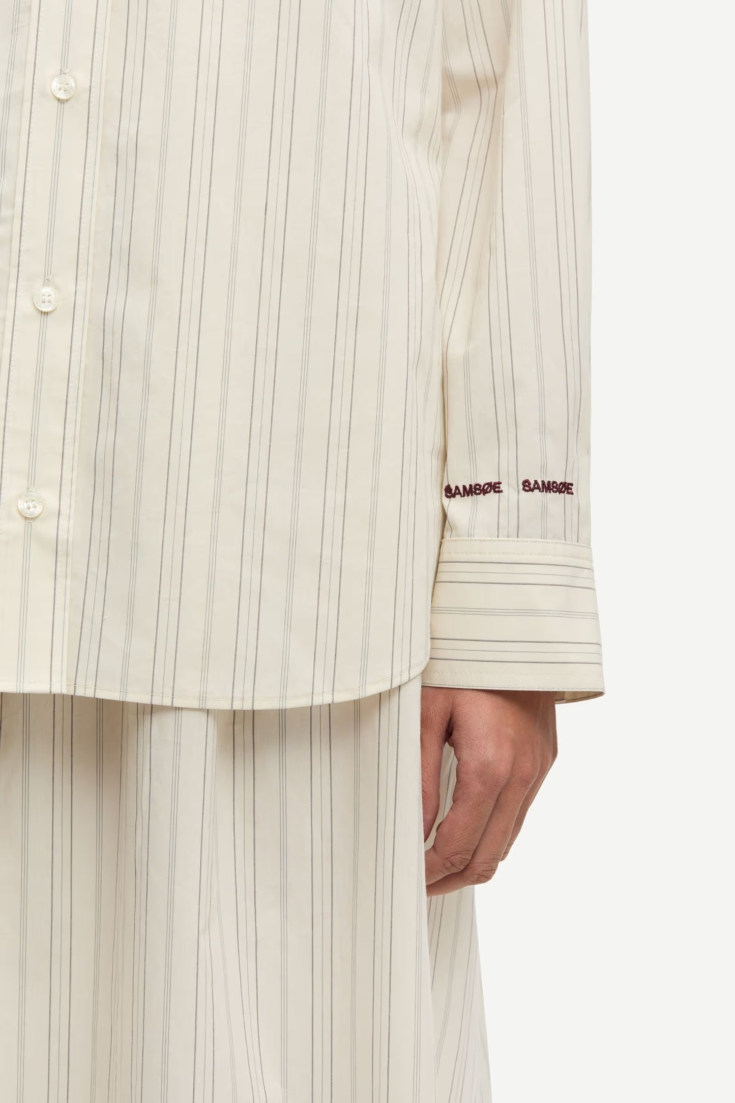 Salova Pocket Shirt, Bone Stripe