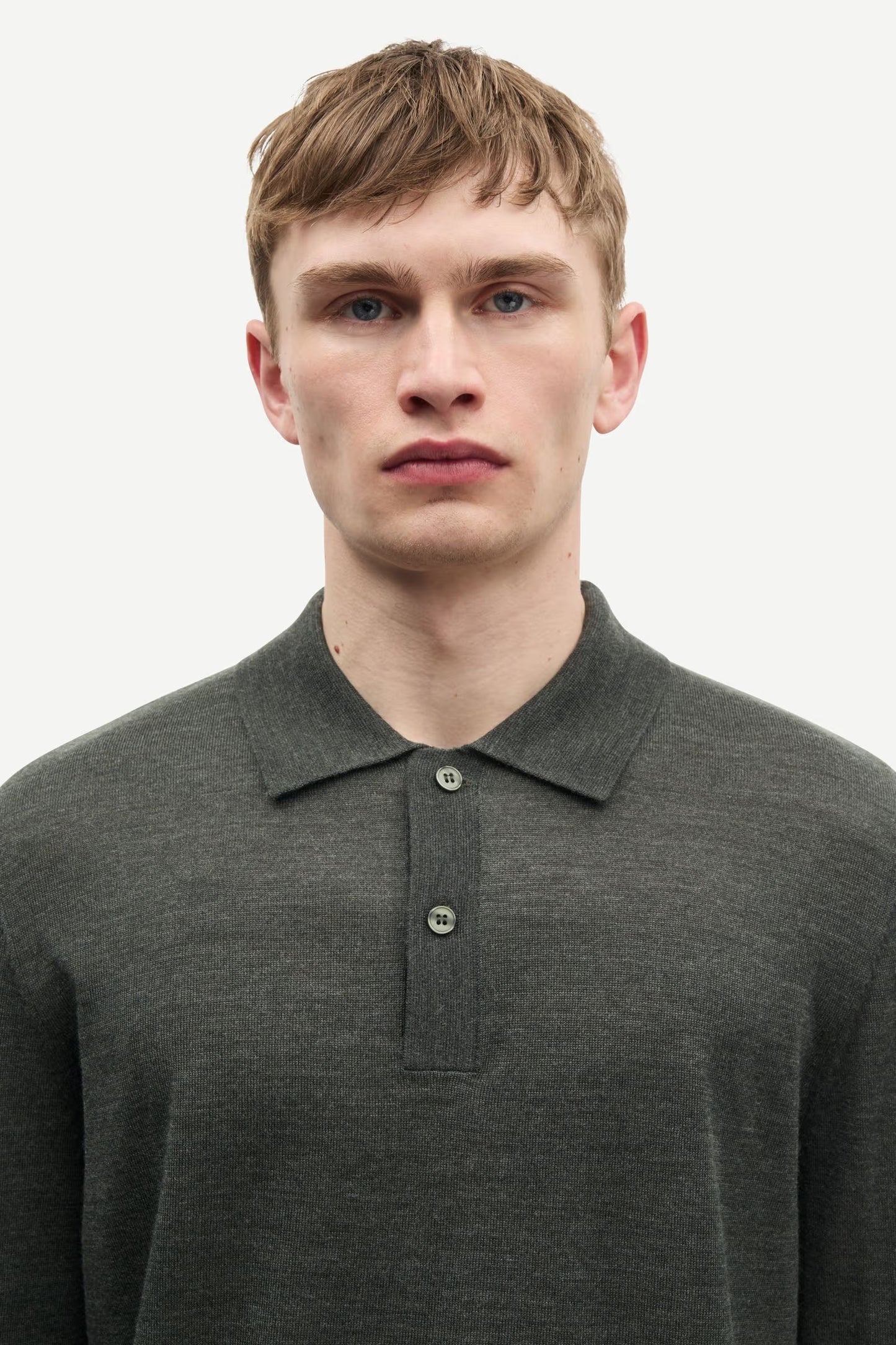 Sarowan LS Polo, Dark Evergreen Mel