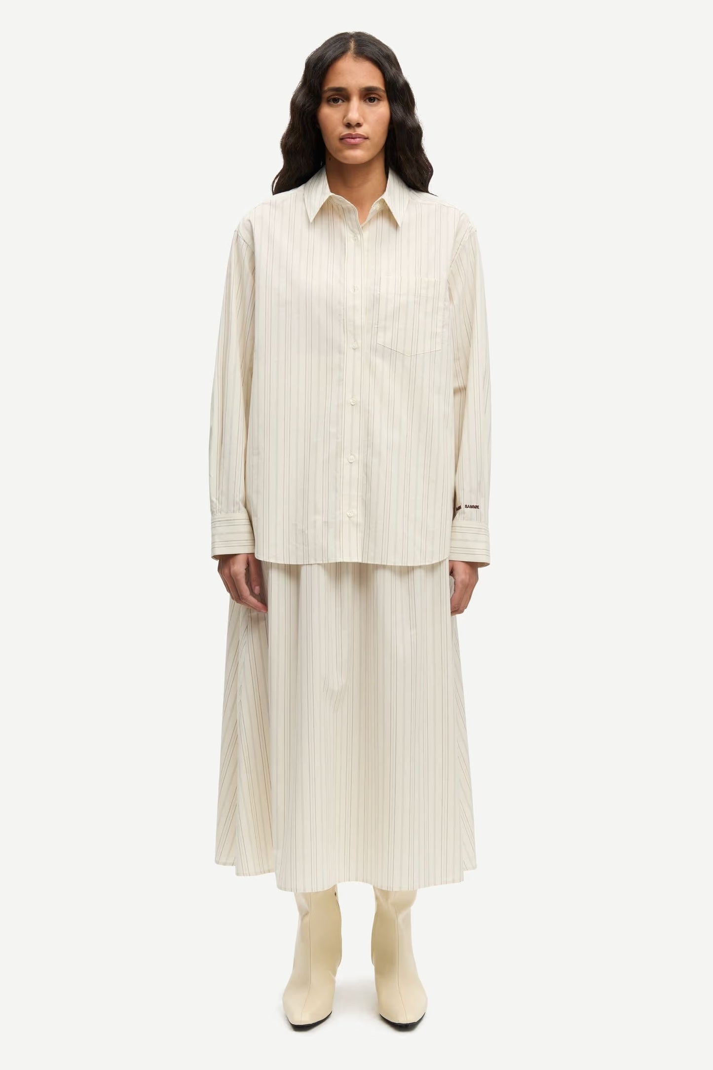 Sathea Skirt, Bone Stripe