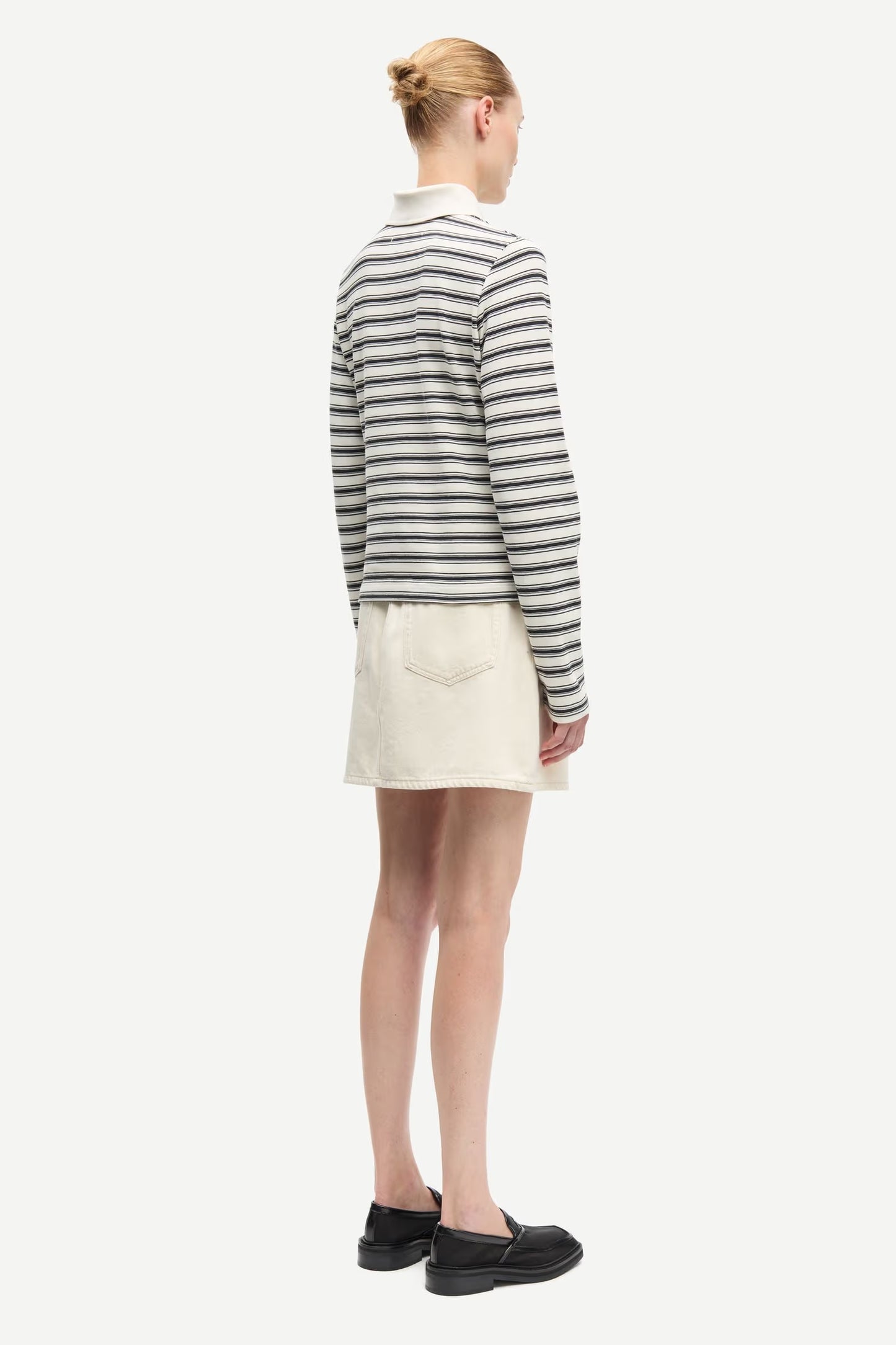Sadonell LS Polo, Egret Stripe