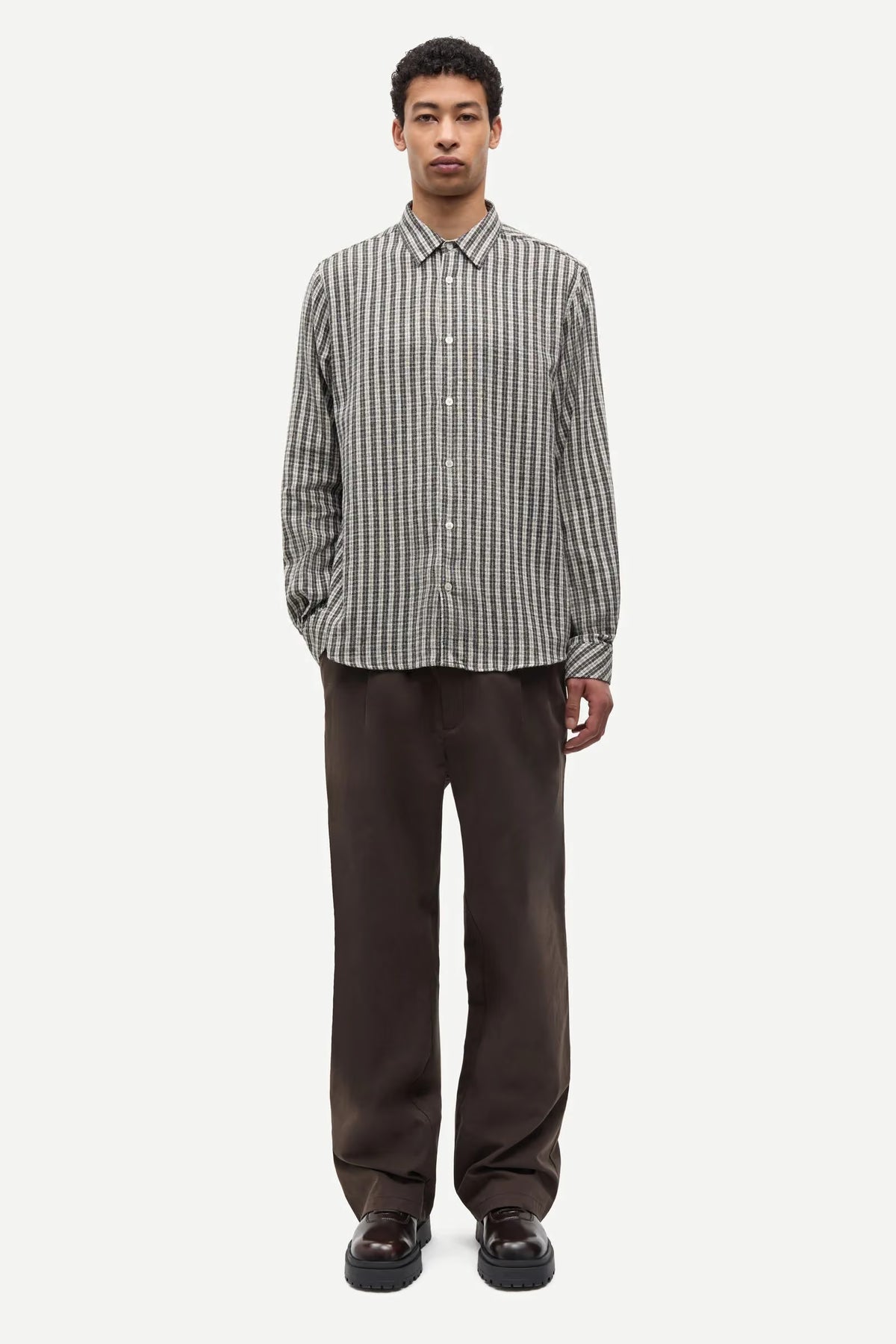 Saryan X Shirt, Brown Check