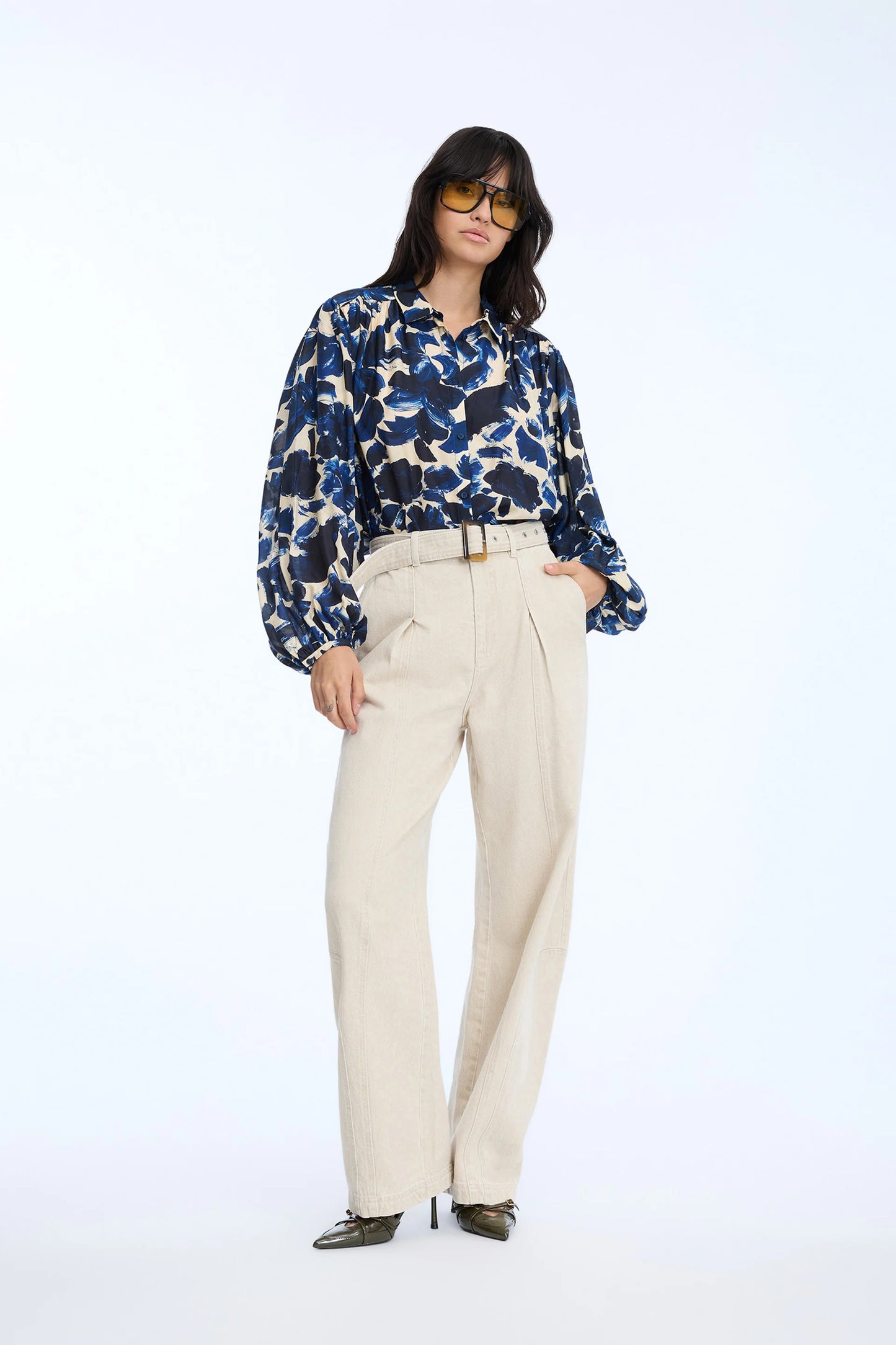 Lynx Blouse, Print Indigo