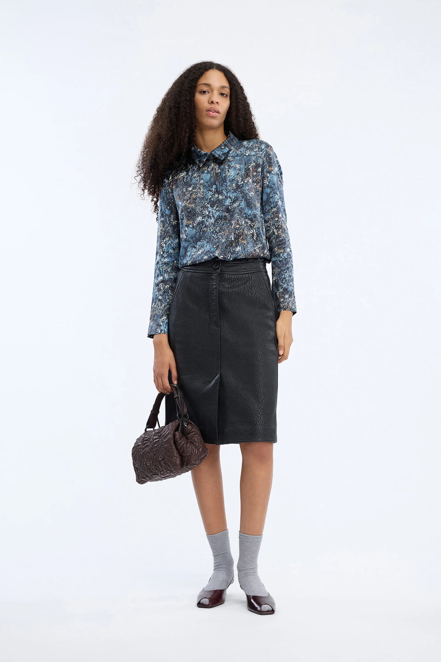 Vignette Top, Print Blue