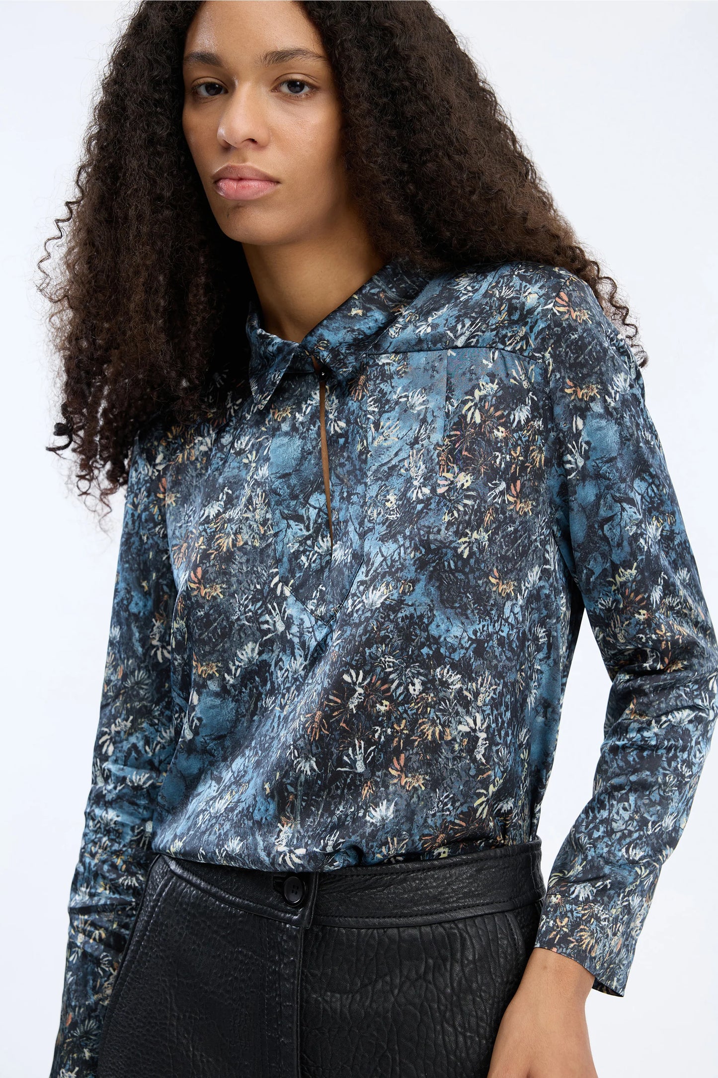 Vignette Top, Print Blue