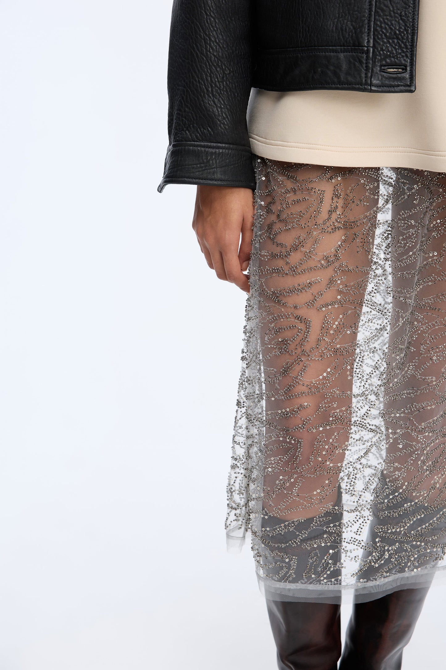 Vatosha Skirt, Gun-Metal