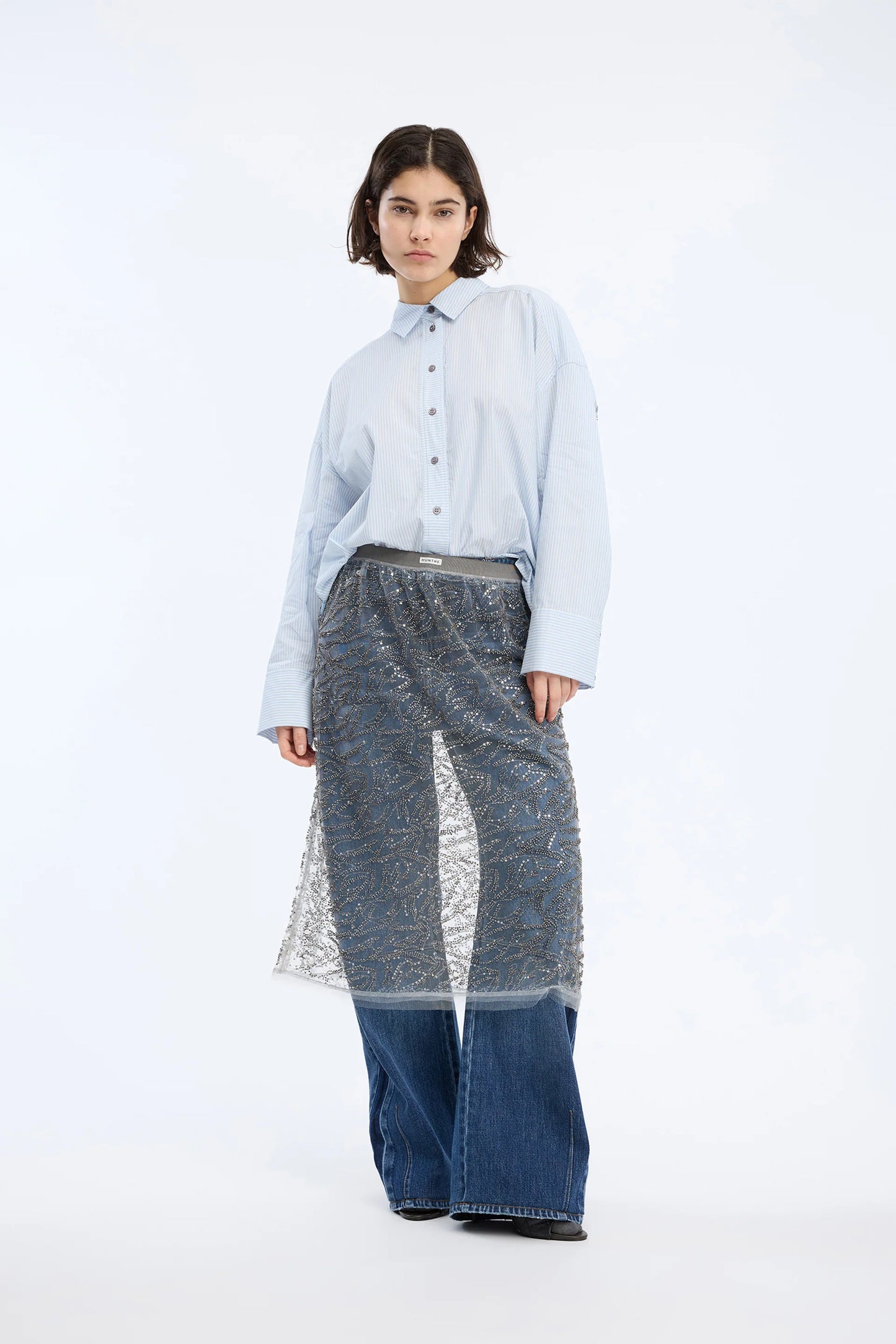 Vatosha Skirt, Gun-Metal