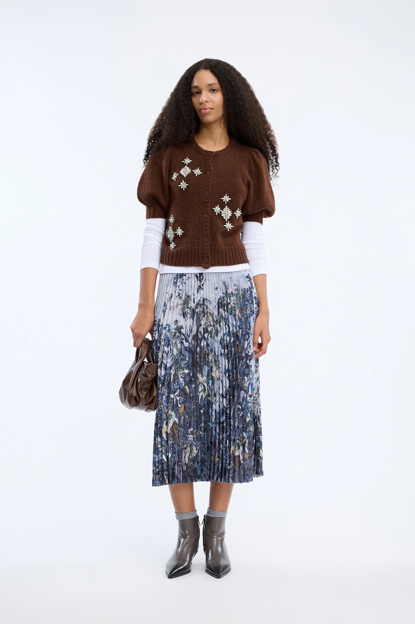 Charming Skirt, Print Grey