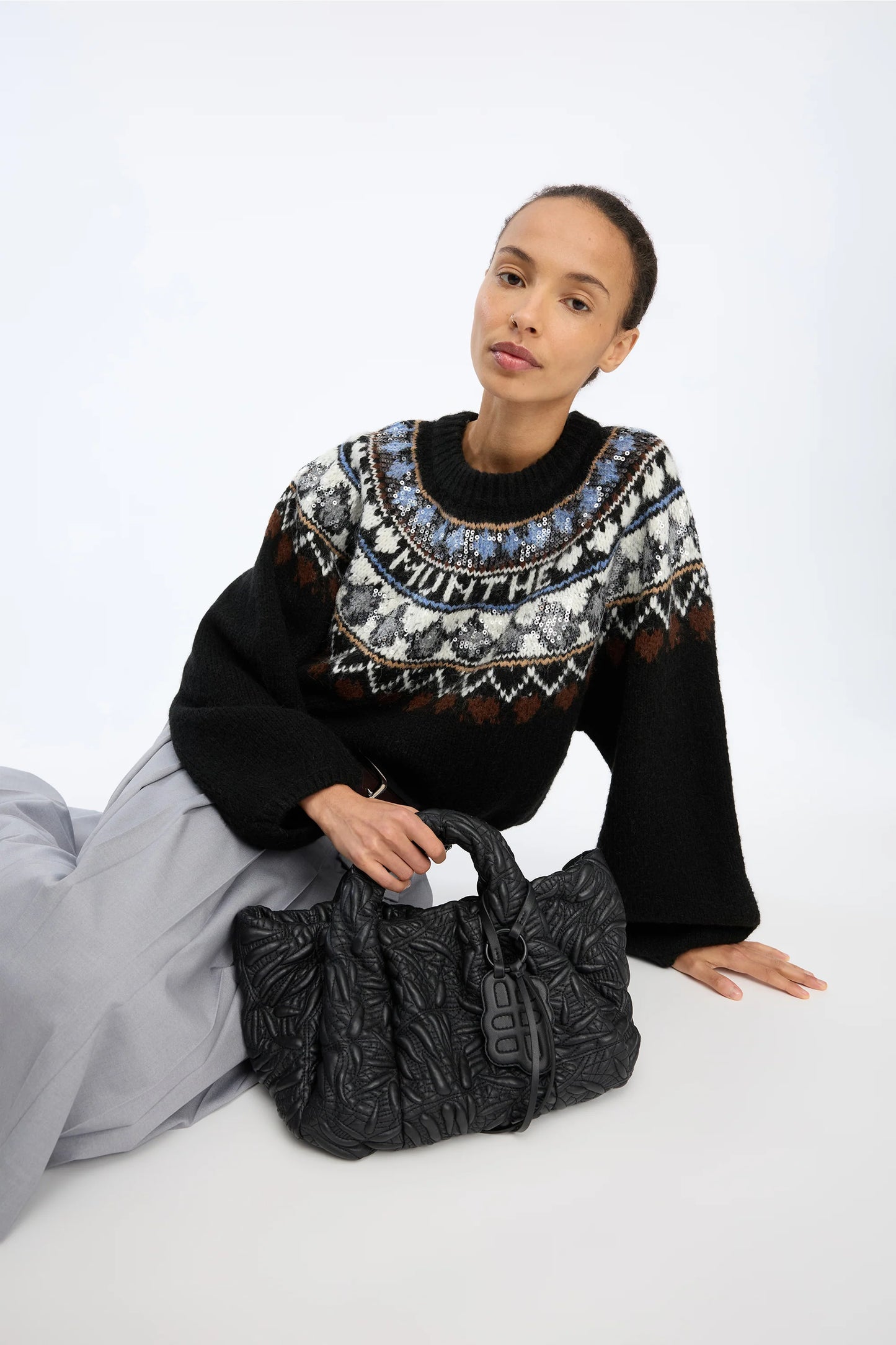 Vaffie Knit, Mix Black