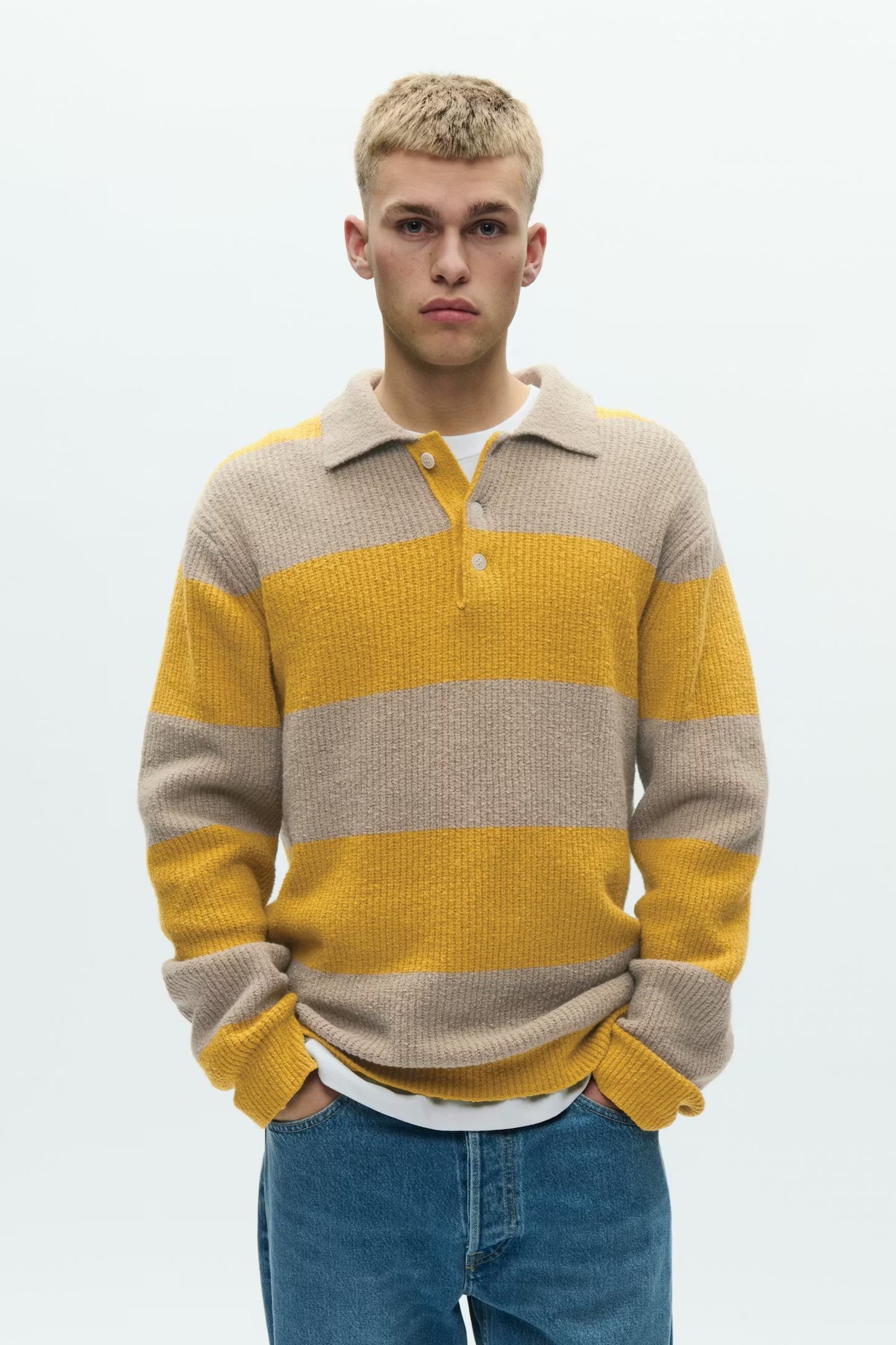 WWKimse Polo, Golden Palm Stripe