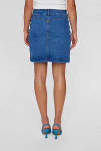 Nululu Short Denim Skirt, Medium Blue Denim