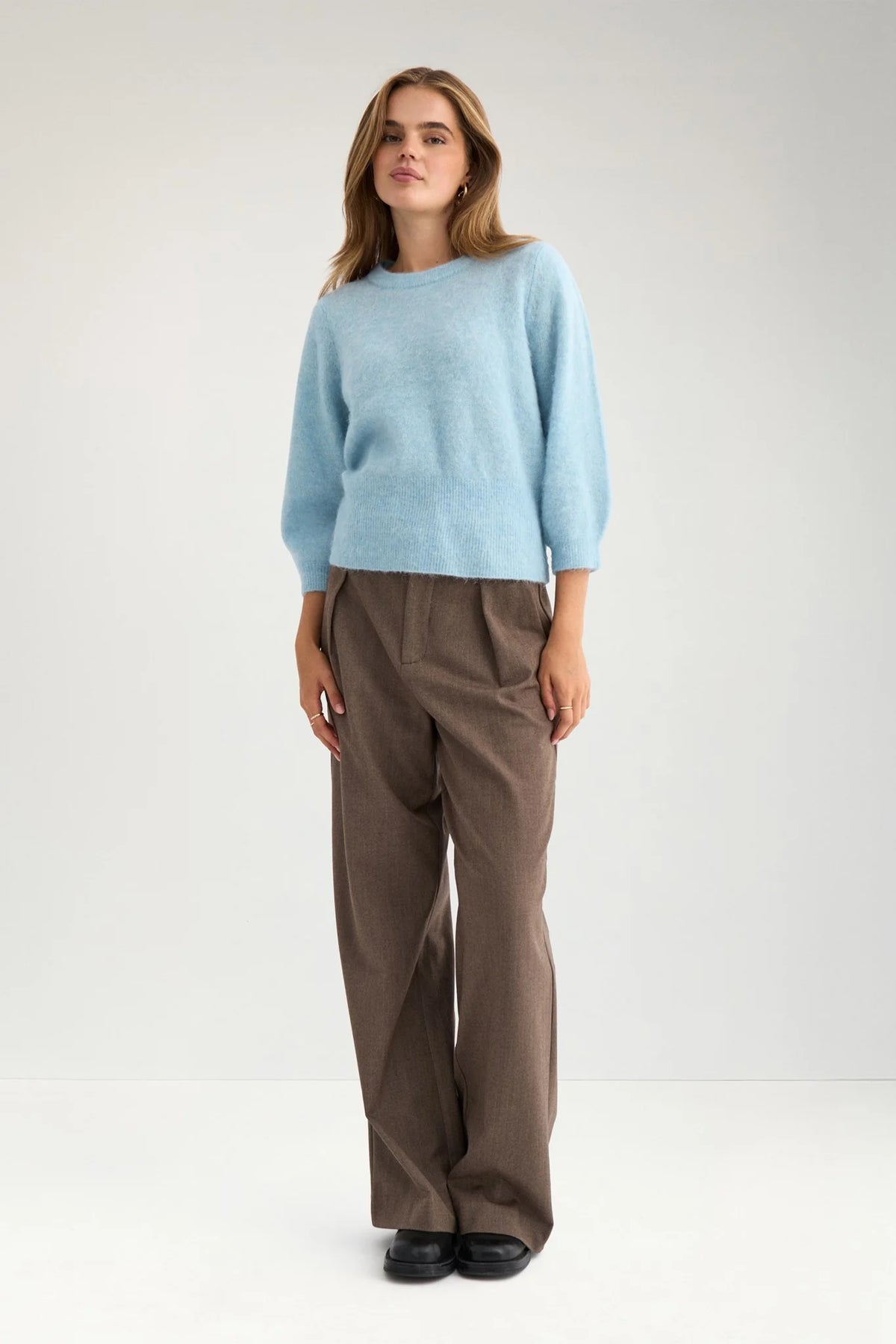 Nusuri Brushed SS Pullover, Forget Me Not