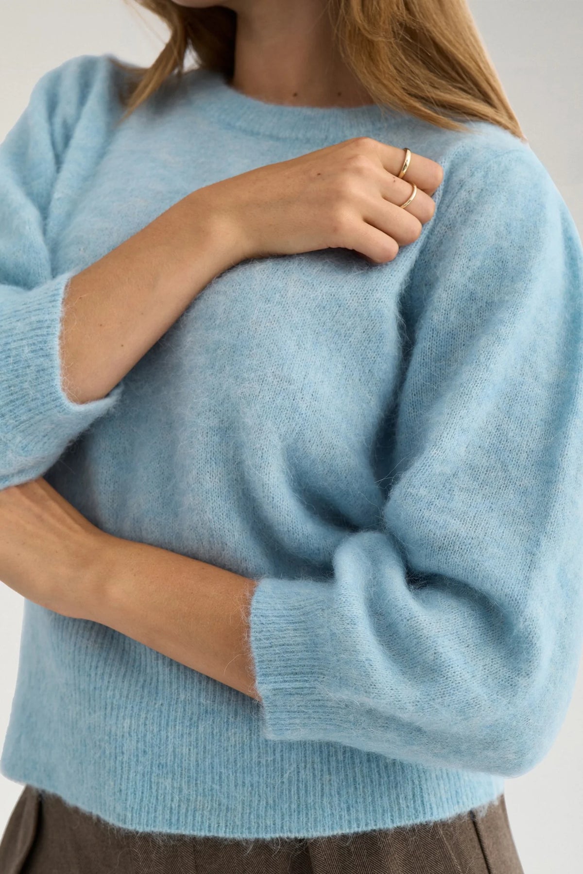 Nusuri Brushed SS Pullover, Forget Me Not