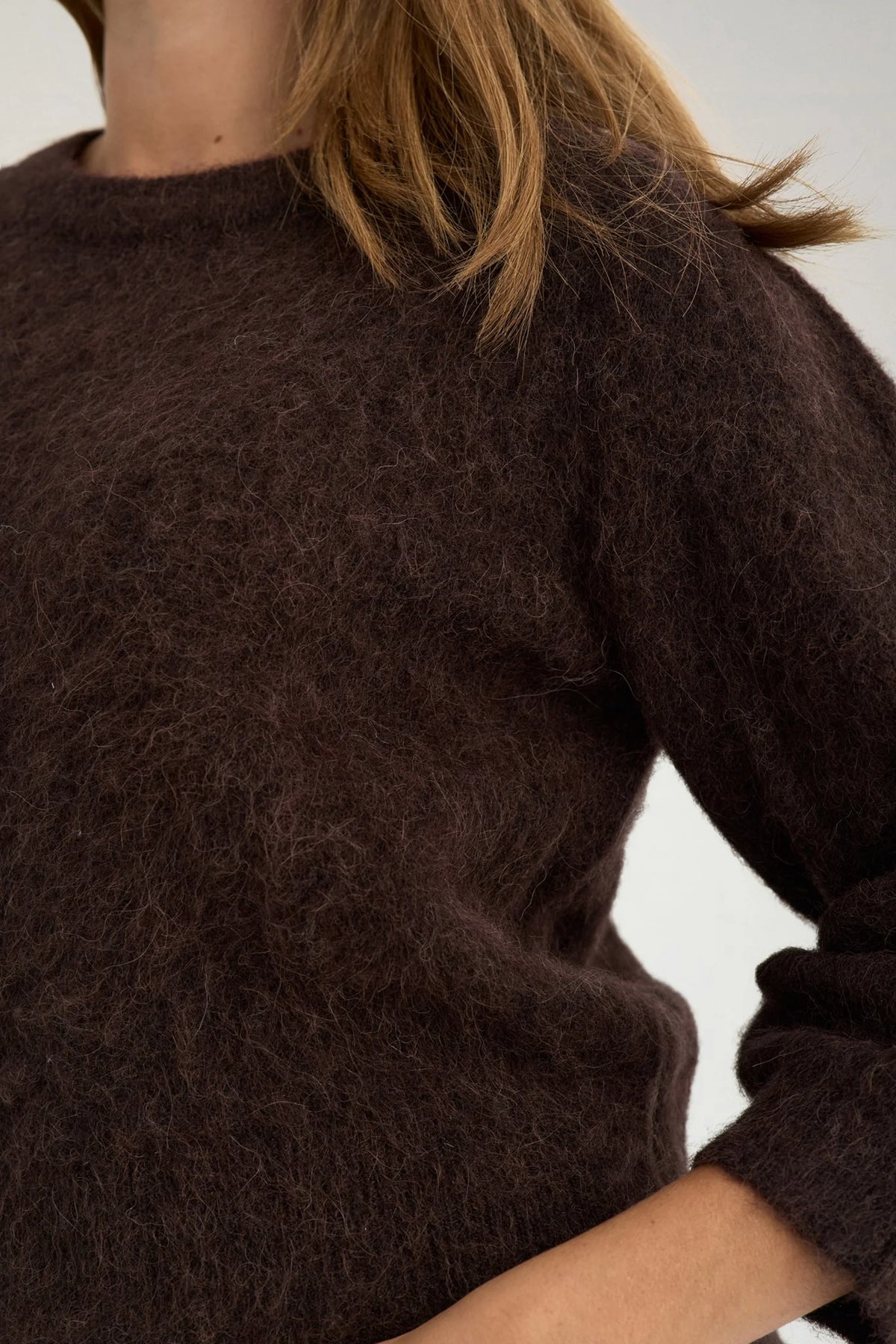 Nusuri Brushed SS Pullover, Chocolate Plum