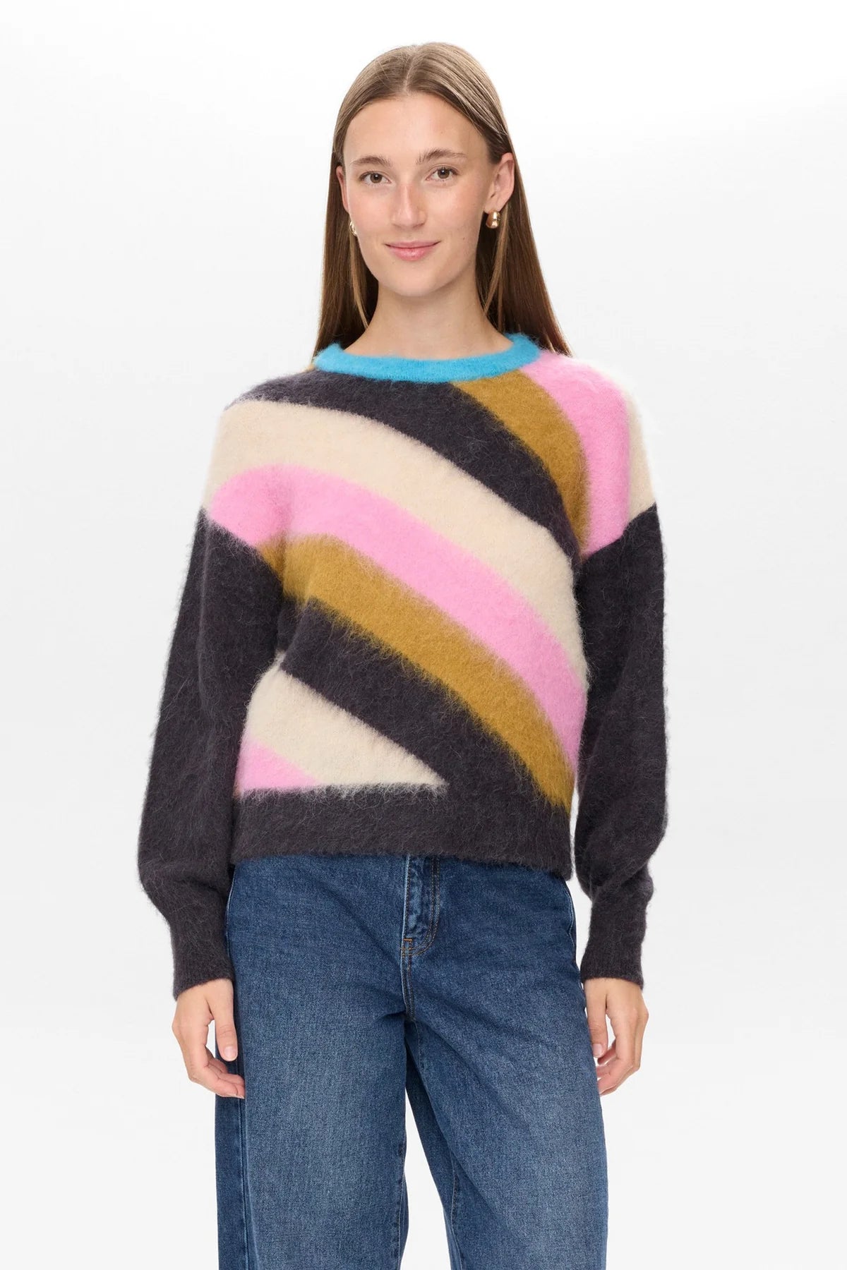 Nusuri Multi Stripe Pullover, Obsidian