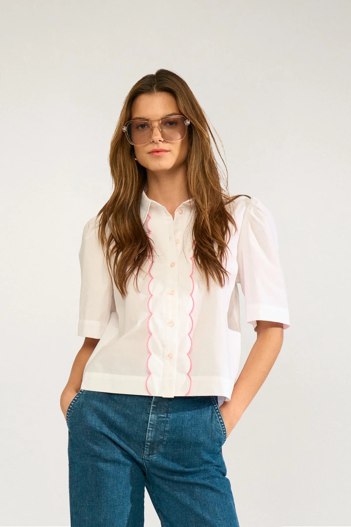 Nusienna Shirt, Bright Wihite