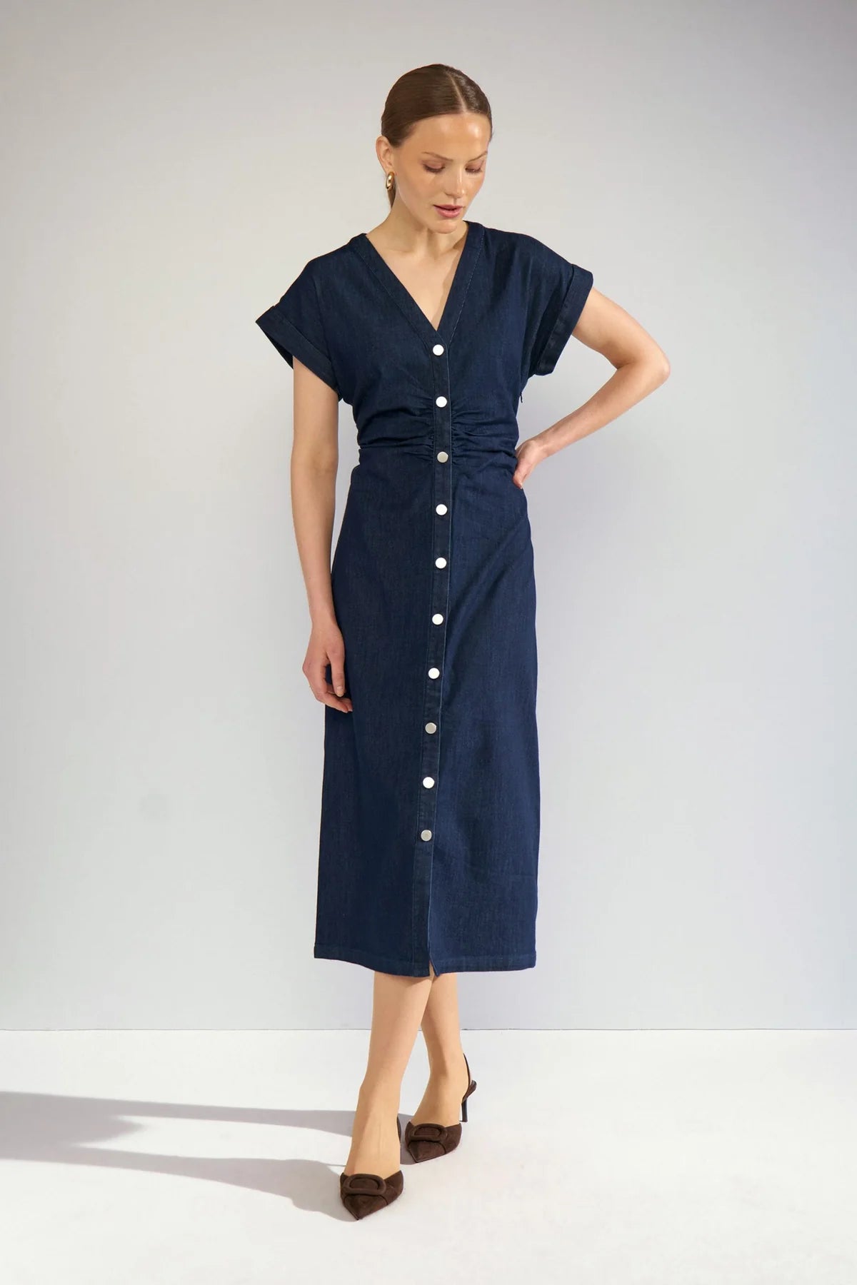 Nualetta Dress, Dark Blue Denim