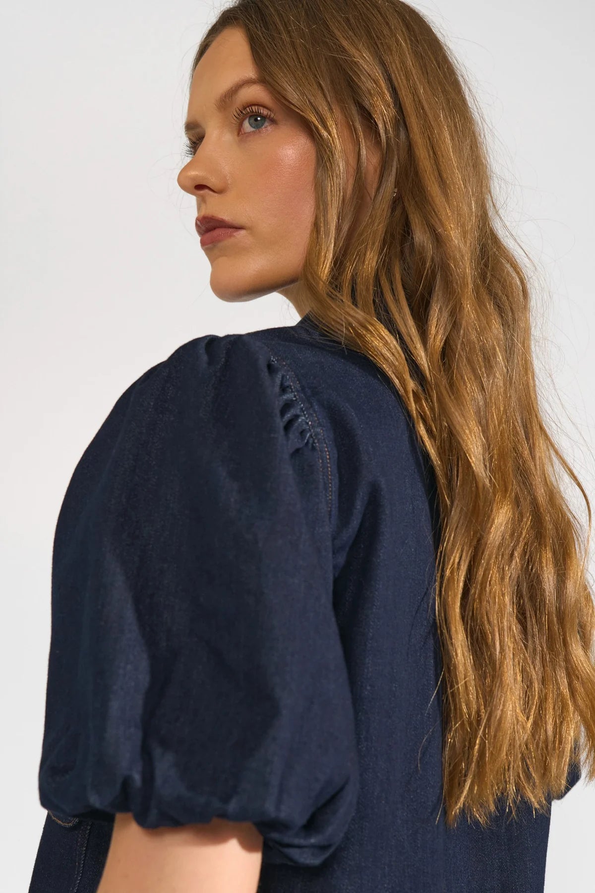 Nualetta SS Shirt, Dark Blue Denim
