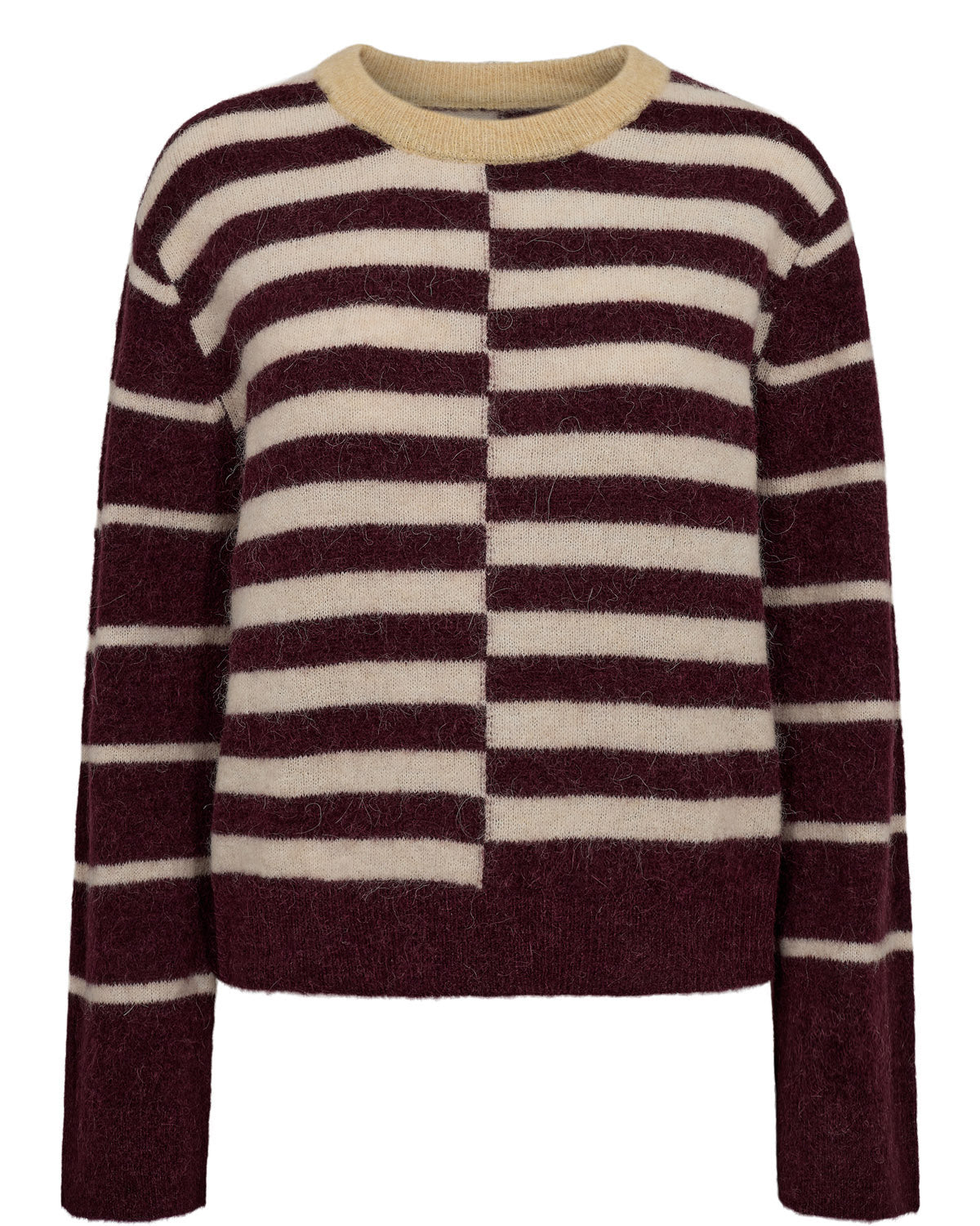 Nuriette Block Stripe Pullover Fig, Nümph
