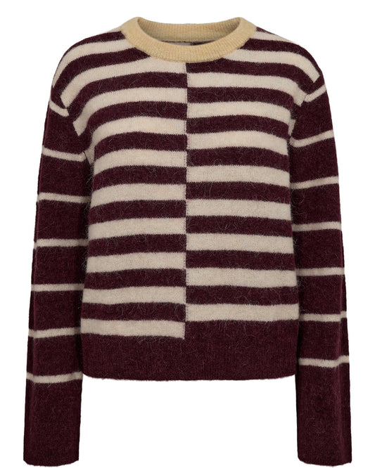 Nuriette Block Stripe Pullover Fig, Nümph