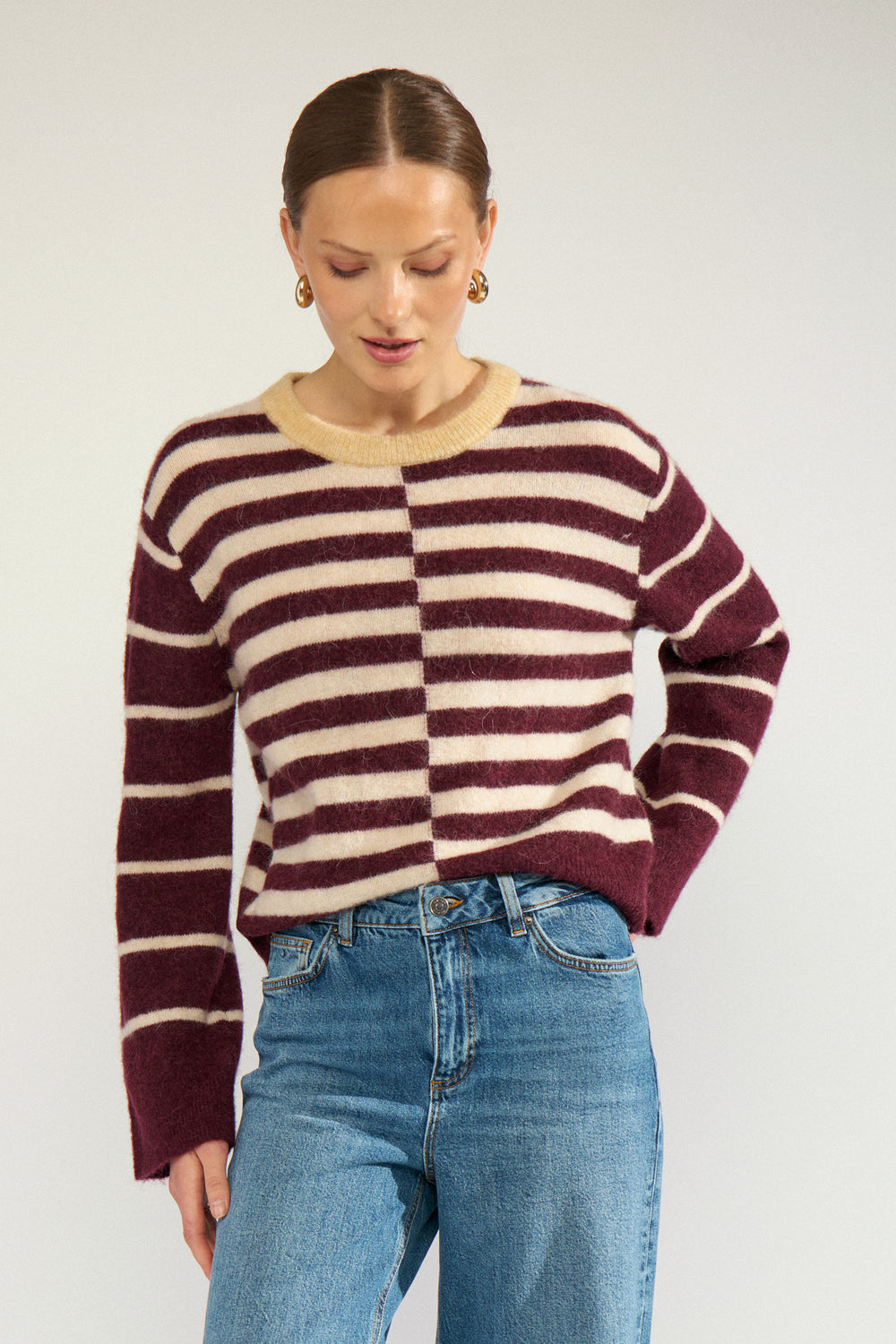Nuriette Block Stripe Pullover, Fig