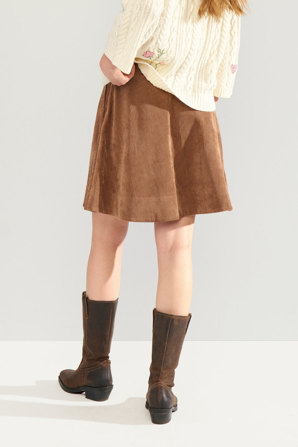 Nucelise Mini Skirt, Deep Taupe