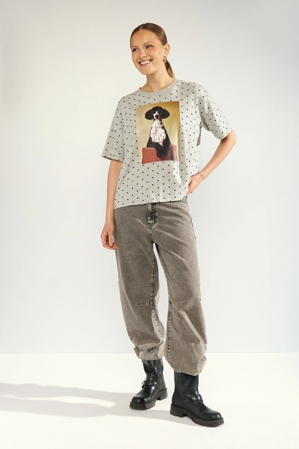 Nurossa Oversize T-shirt, Light Grey Mel