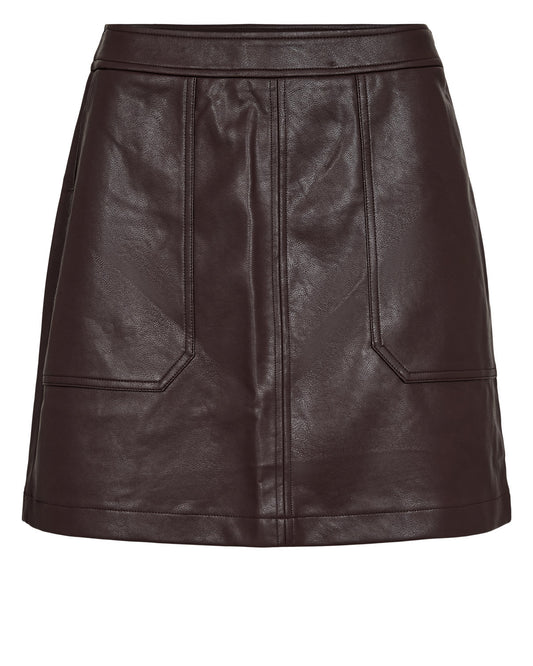 Nucilli PU Mini Skirt Chocolate Plum, Nümph