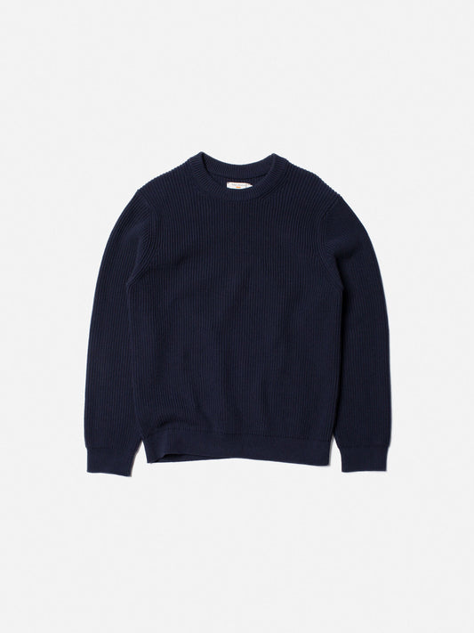 August Rib Cotton Sweater Navy