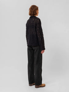 Anita Crochet Cardigan, Black