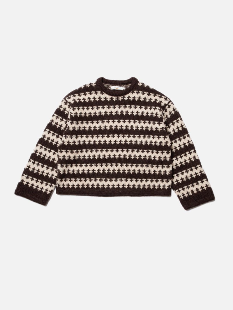 Gerd Fair Isle Alpaca Knit, Brown/Beige