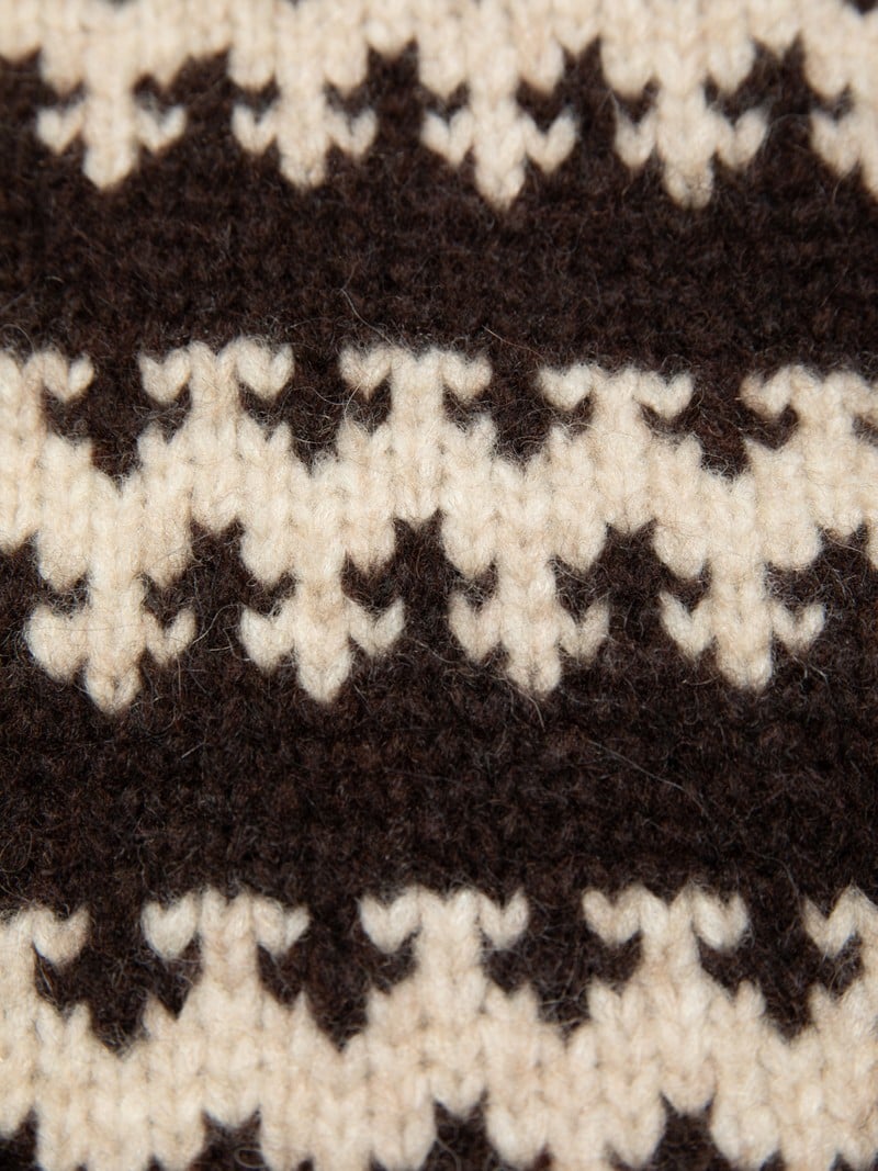 Gerd Fair Isle Alpaca Knit, Brown/Beige