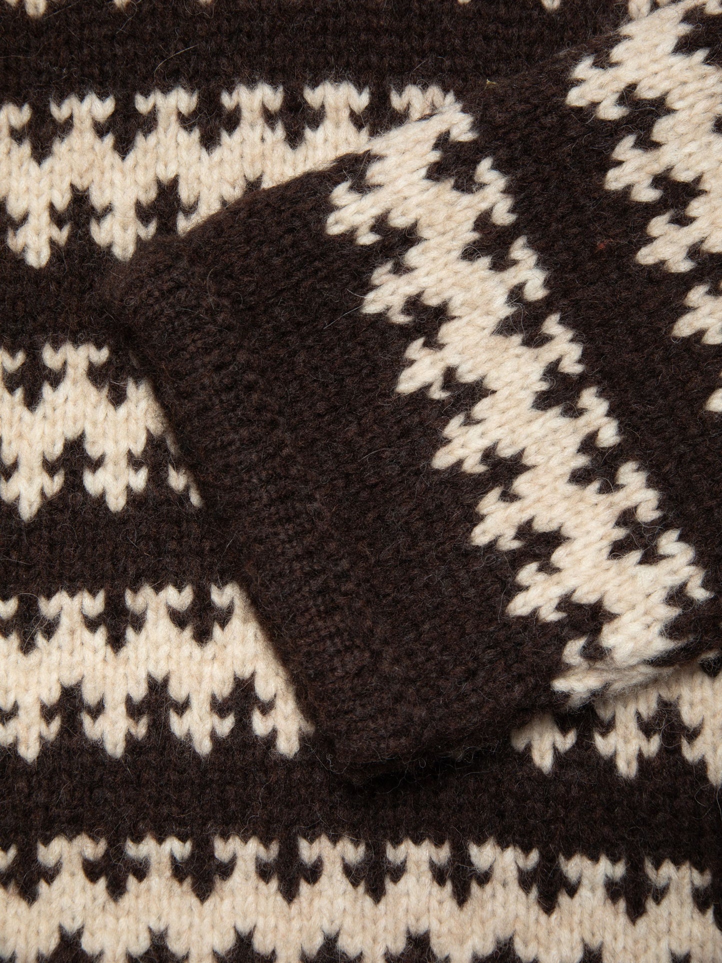 Gerd Fair Isle Alpaca Knit, Brown/Beige