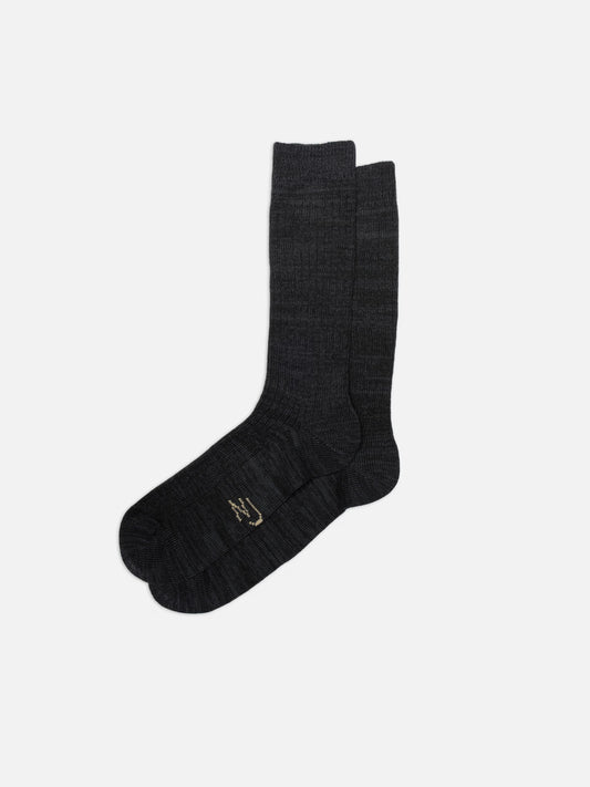Rasmusson Mens Rib Sock Dark Grey, Nudie Jeans, Såininorden