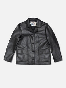 Saga Leather Blazer, Black