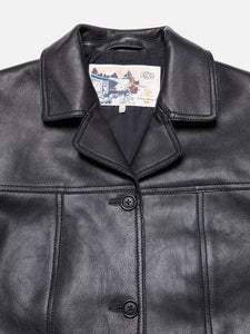 Saga Leather Blazer, Black