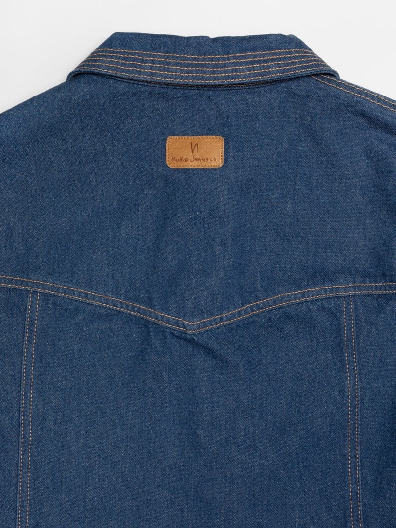 Maj Western Denim Dress, Blue
