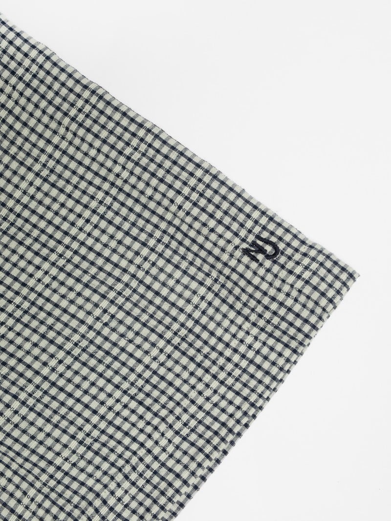 Moa Tie Check Indigo Blouse, Blue