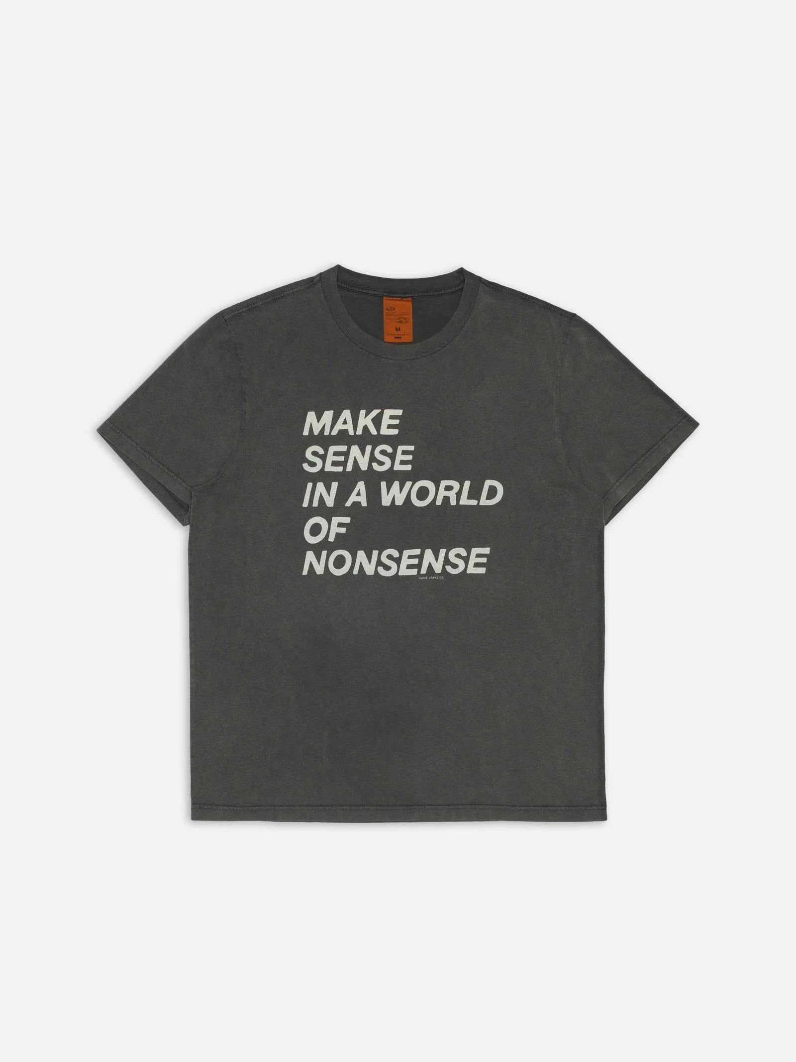 Roy T-shirt Make Sense Antracite, Nudie Jeans, Såininorden
