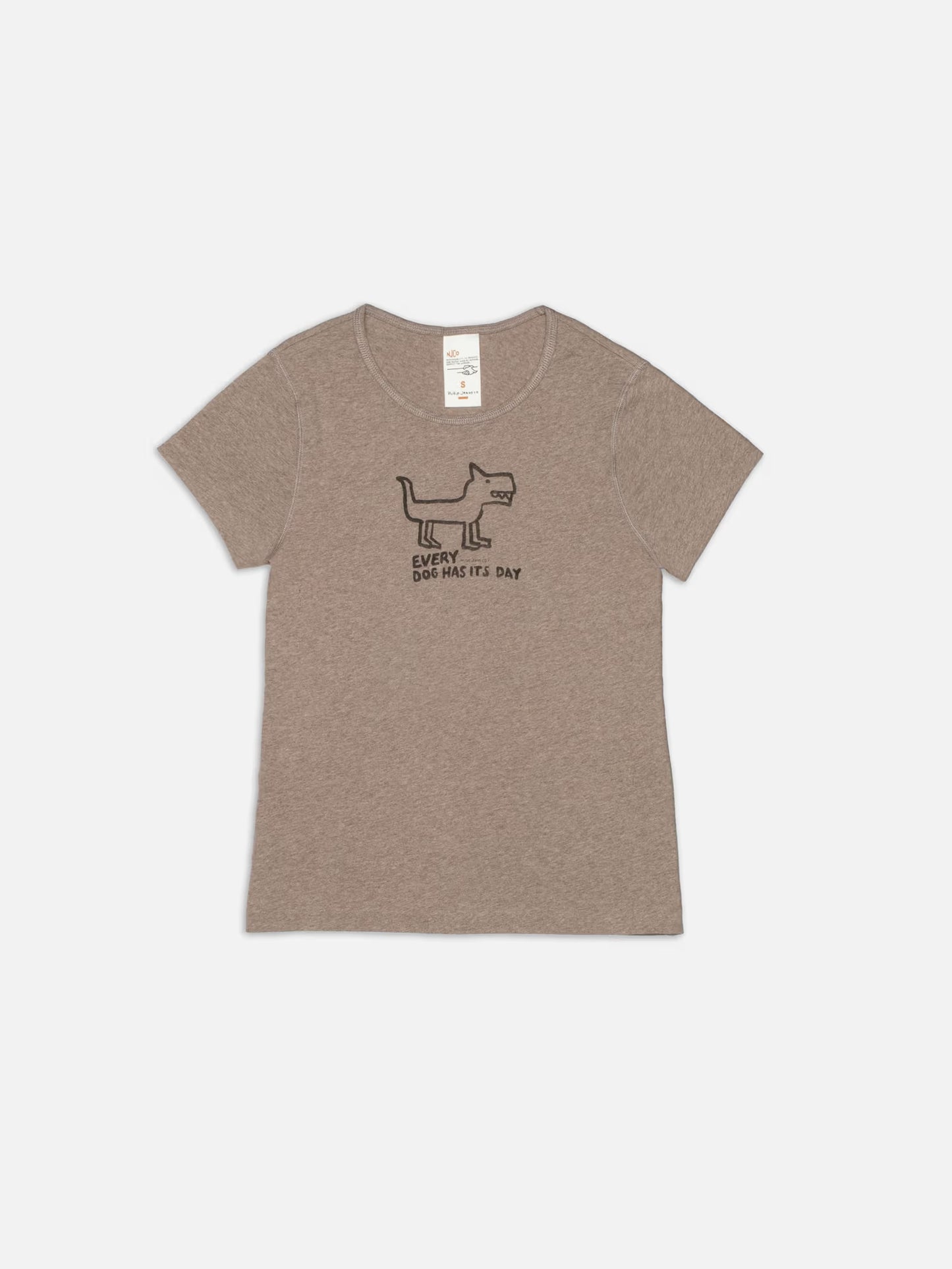 Eve Scratchy Dog T-shirt Beigemelange, Nudie Jeans, Såininorden