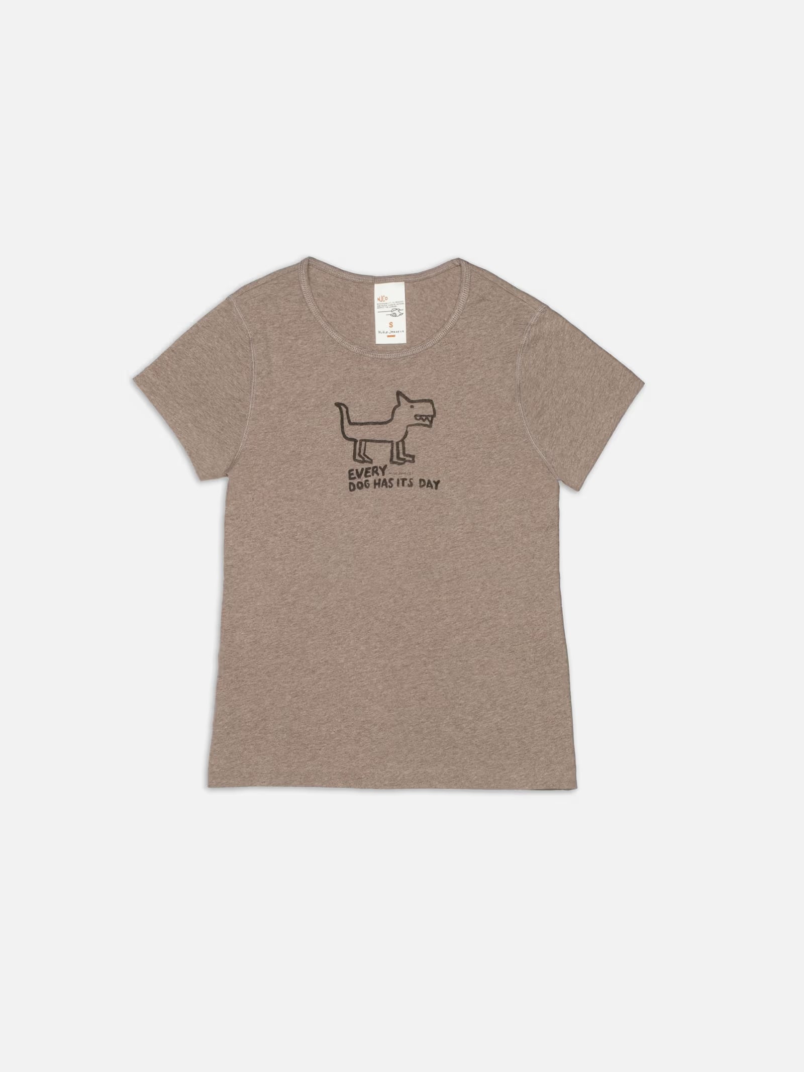 Eve Scratchy Dog T-shirt Beigemelange, Nudie Jeans, Såininorden