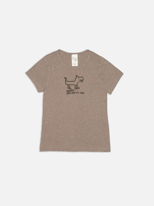 Eve Scratchy Dog T-shirt Beigemelange, Nudie Jeans, Såininorden